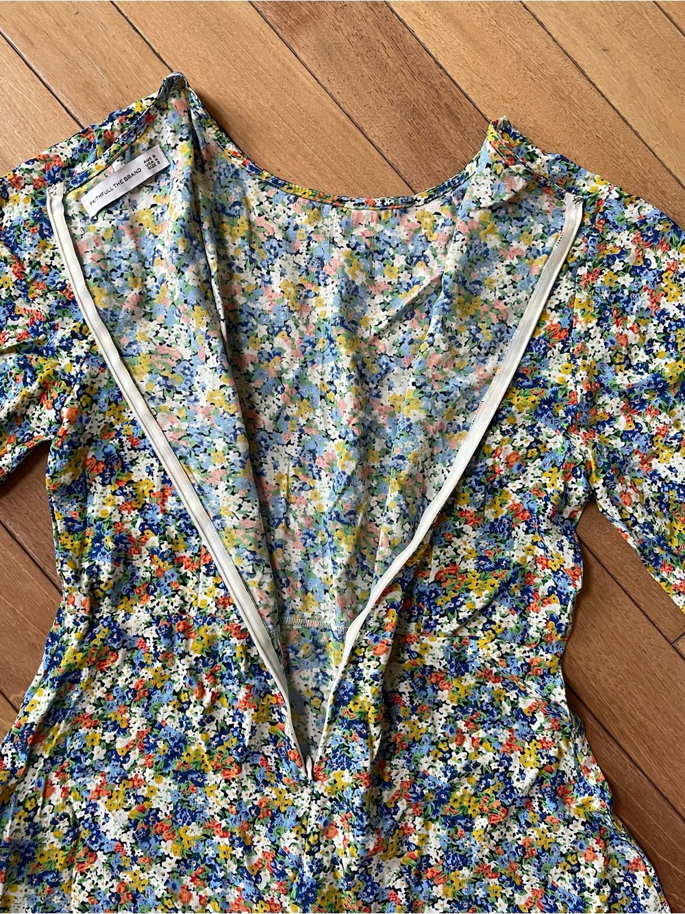 Faithfull The Brand Jeanette Dress Vionette Print Size US 4 Floral Mini Dress - Picture 11 of 13